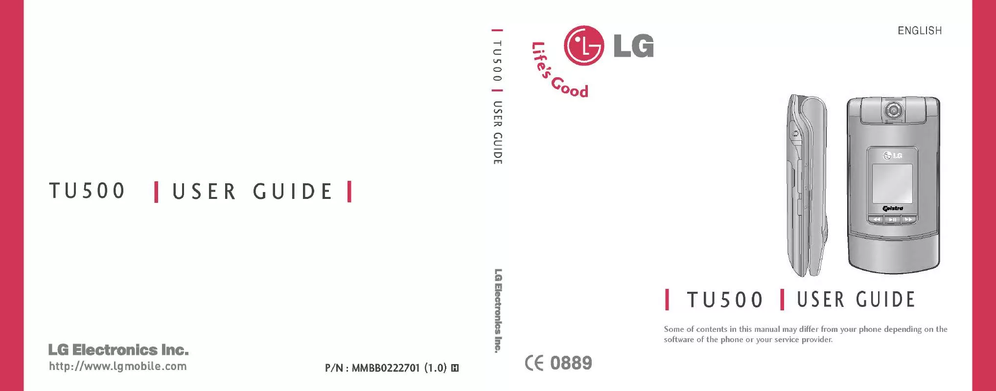 Mode d'emploi LG TU500