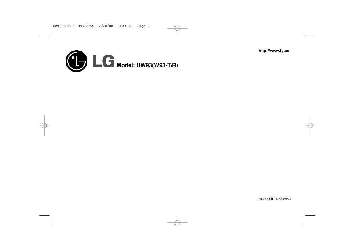 Mode d'emploi LG UW93