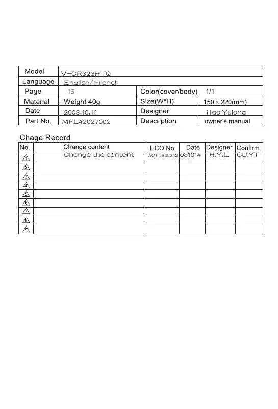 Mode d'emploi LG VC-2988 DT