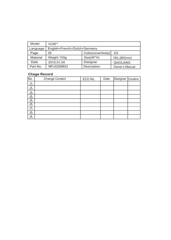 Mode d'emploi LG VC-4920 NRTQ