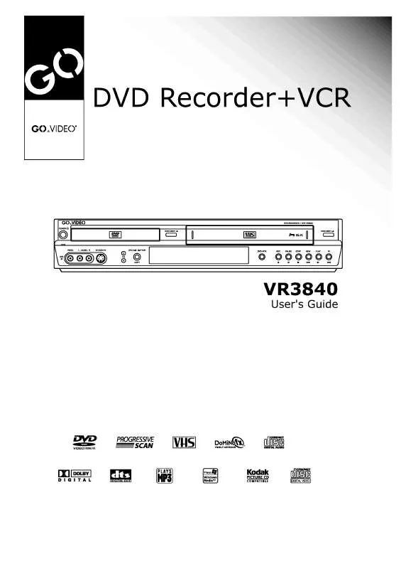 Mode d'emploi LG VR3840