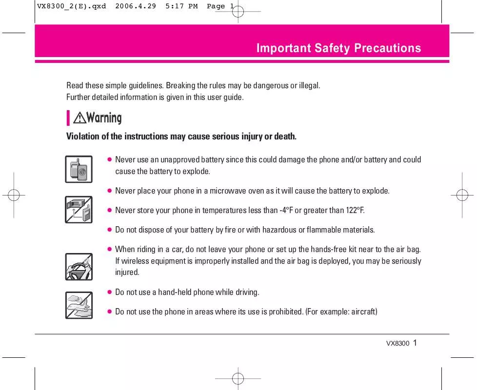 Mode d'emploi LG VX8300