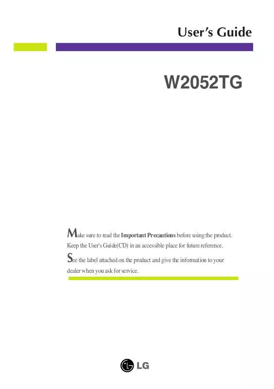 Mode d'emploi LG W2052TG-TF