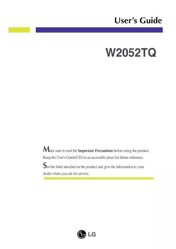 Mode d'emploi LG W2052TQ-TF