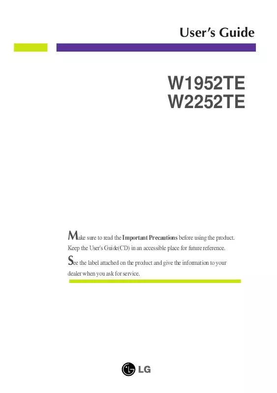 Mode d'emploi LG W2252TE-PF