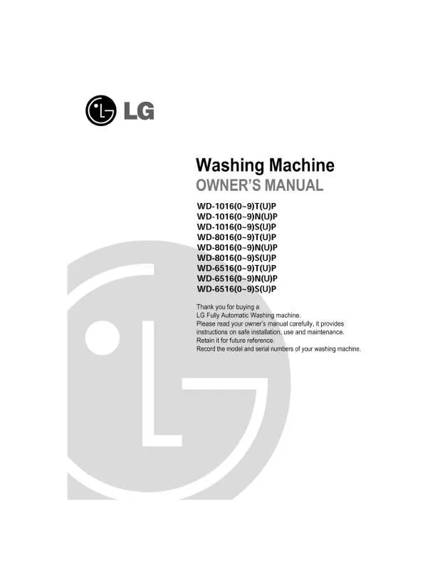 Mode d'emploi LG WD-10165TP