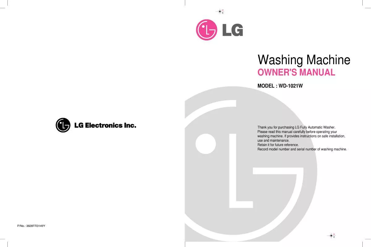 Mode d'emploi LG WD-1021W