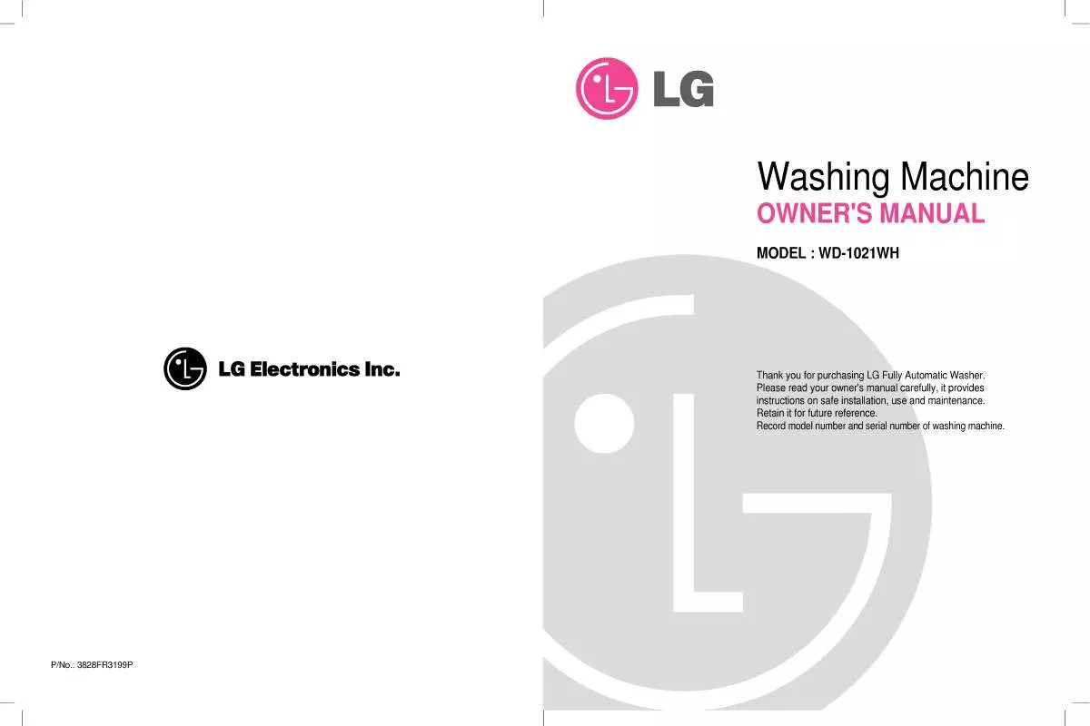 Mode d'emploi LG WD-1021WH