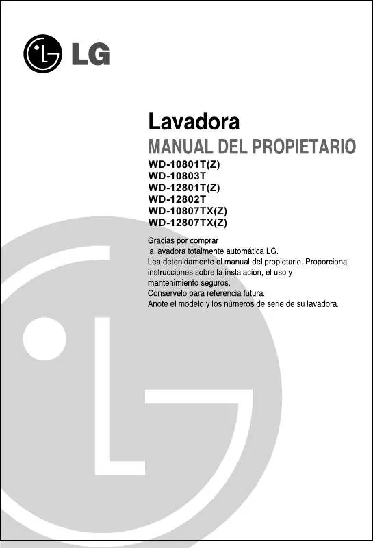 Mode d'emploi LG WD-10801 