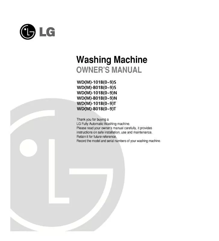 Mode d'emploi LG WD-80185N