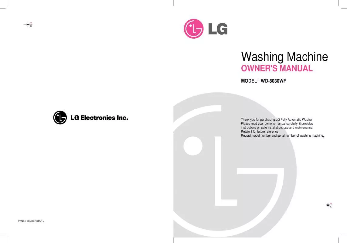 Mode d'emploi LG WD-8030WF