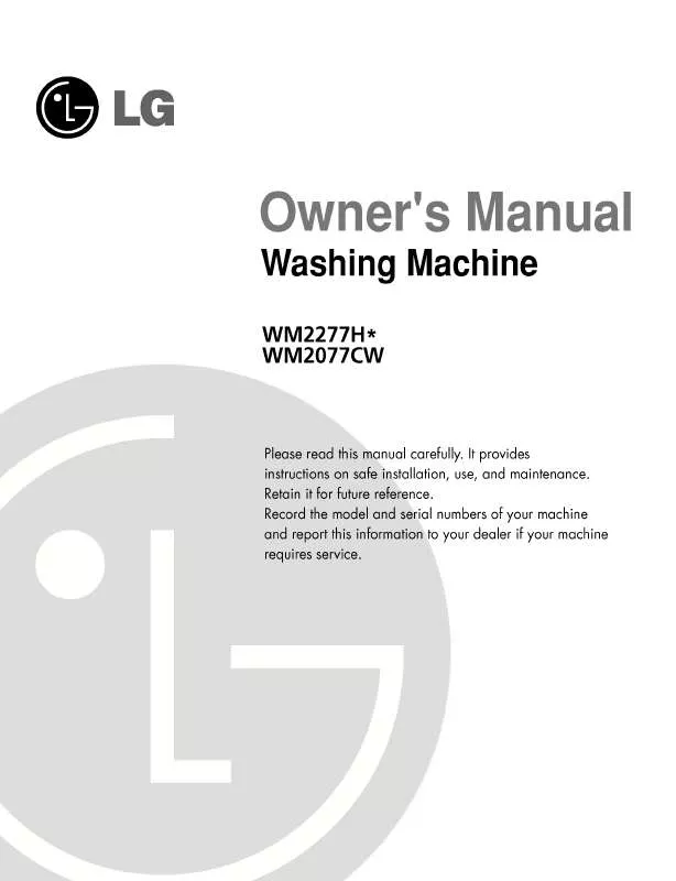 Mode d'emploi LG WM2075CW