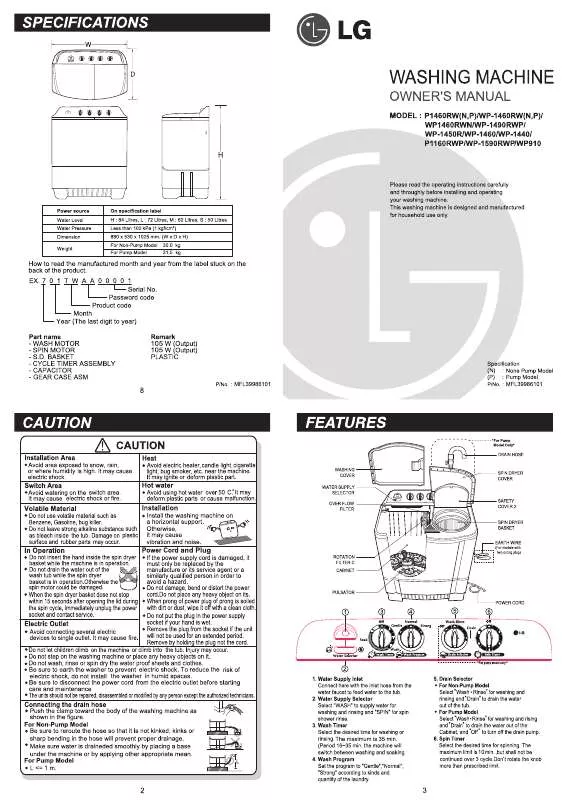 Mode d'emploi LG WP910