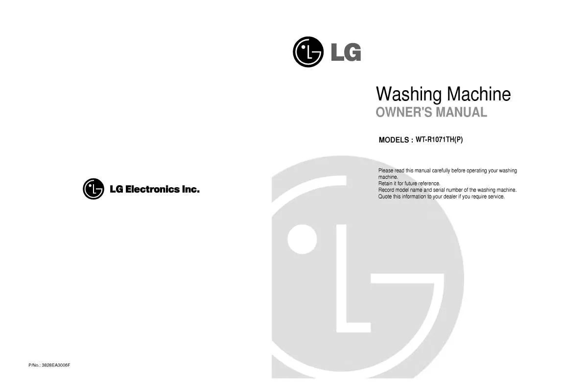 Mode d'emploi LG WT-R1071TH