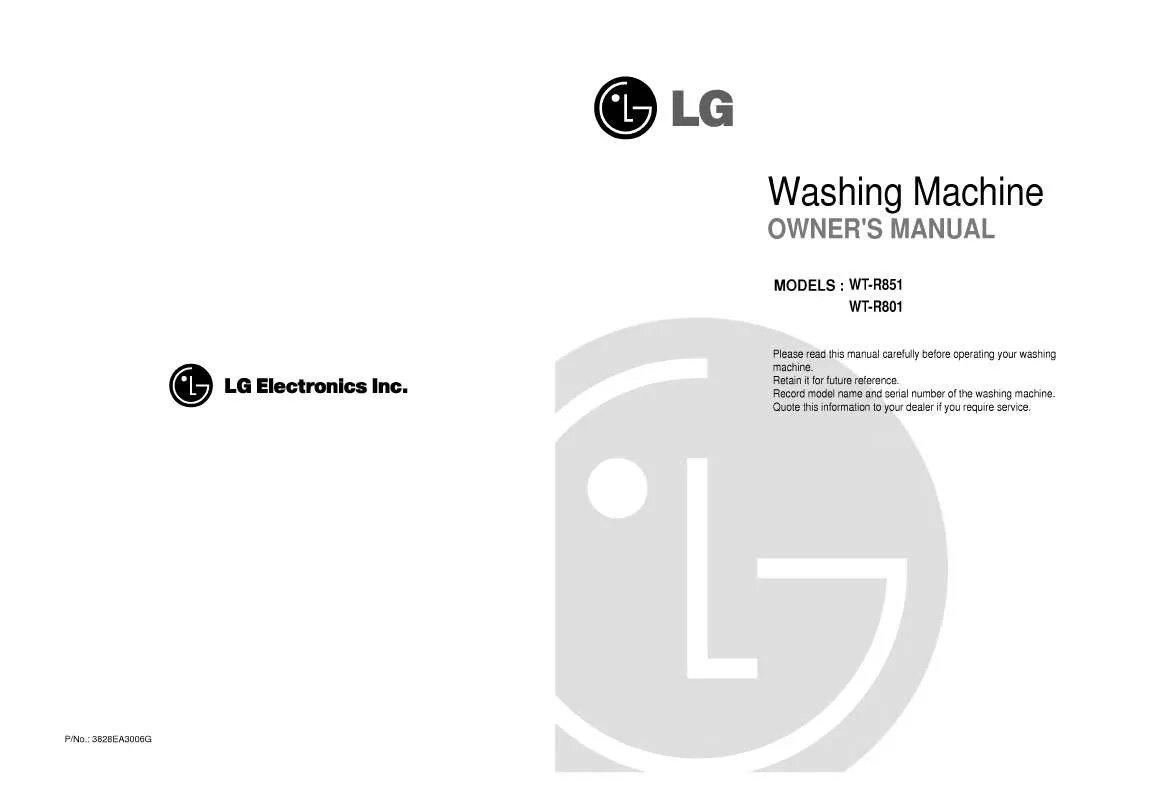 Mode d'emploi LG WT-R801