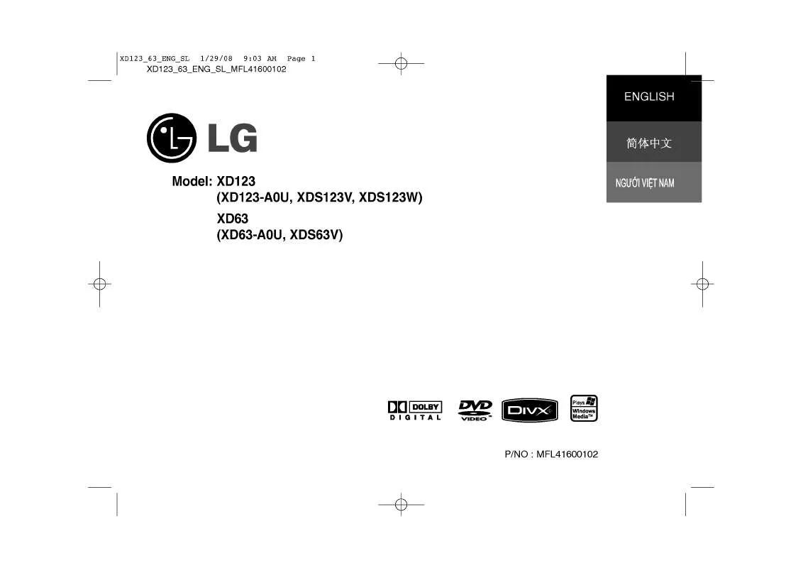 Mode d'emploi LG XD63