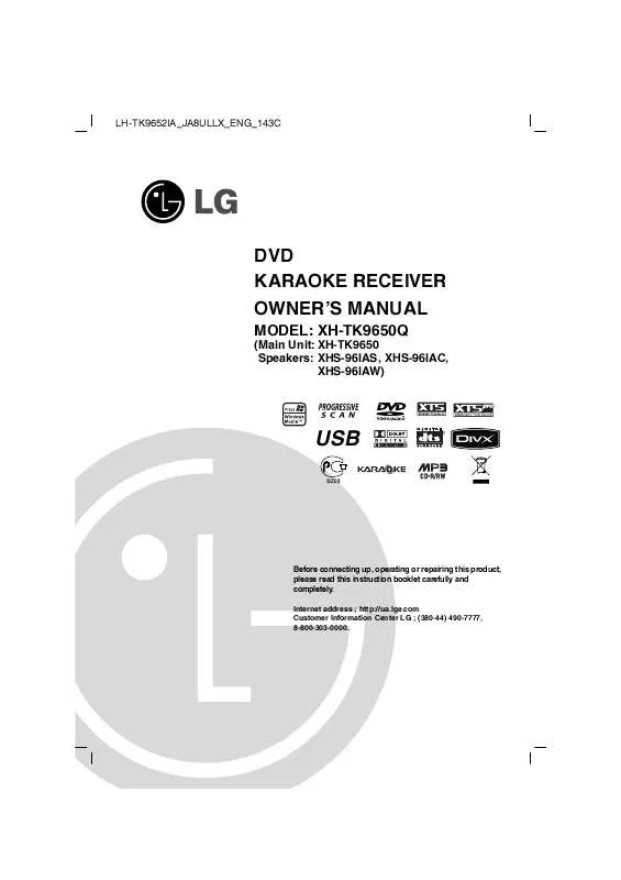 Mode d'emploi LG XH-TK9650Q