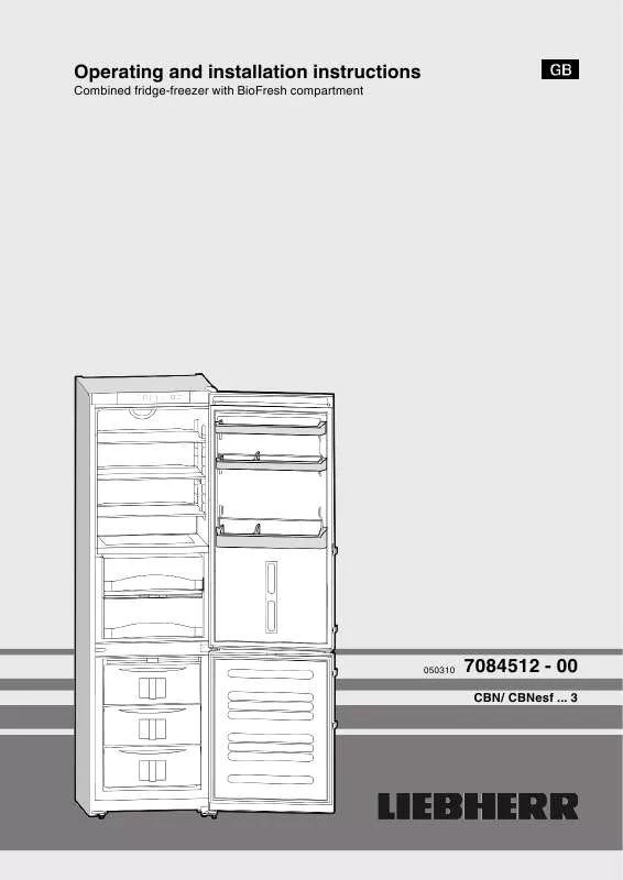 Mode d'emploi LIEBHERR CBNESF 3913