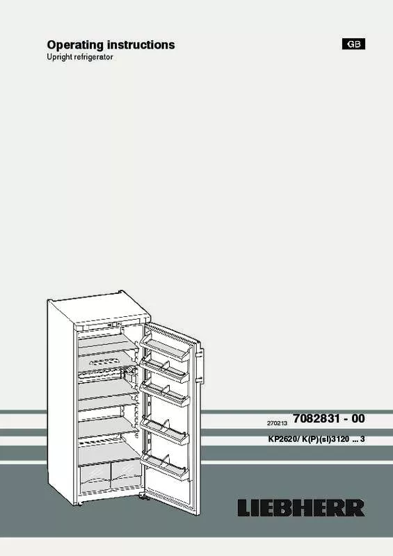 Mode d'emploi LIEBHERR KPSL 3120 COMFORT