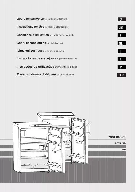 Mode d'emploi LIEBHERR KTP 1714