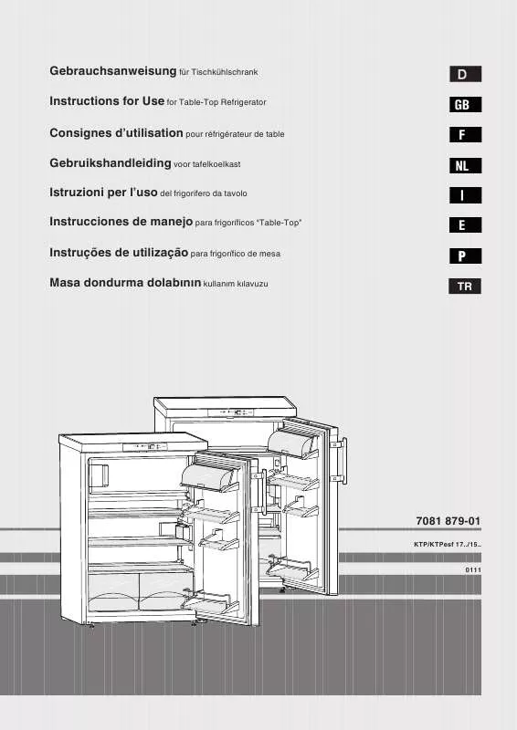 Mode d'emploi LIEBHERR KTPESF 1554