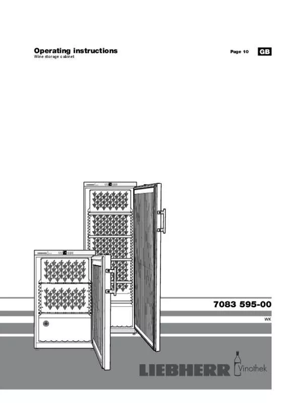 Mode d'emploi LIEBHERR WKR 1811 VINOTHEK