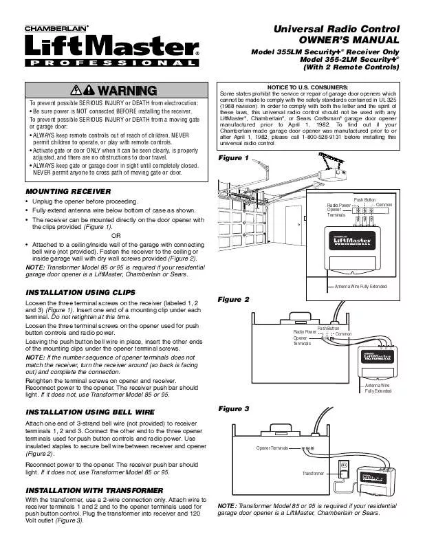 Mode d'emploi LIFT-MASTER 355-2LM