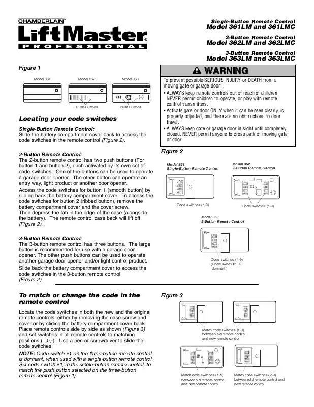 Mode d'emploi LIFT-MASTER 361LM