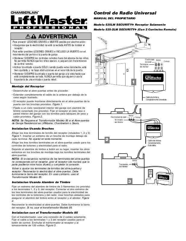 Mode d'emploi LIFT-MASTER 535LM