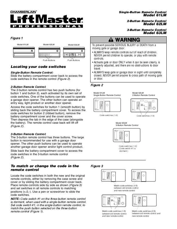 Mode d'emploi LIFT-MASTER 61LM