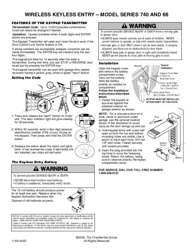 Mode d'emploi LIFT-MASTER 66LM