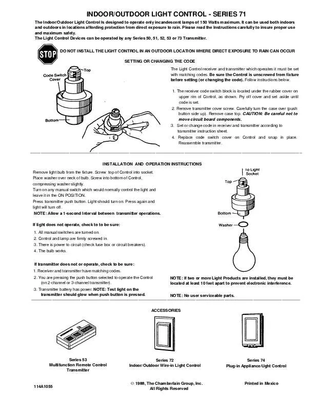 Mode d'emploi LIFT-MASTER 71LM