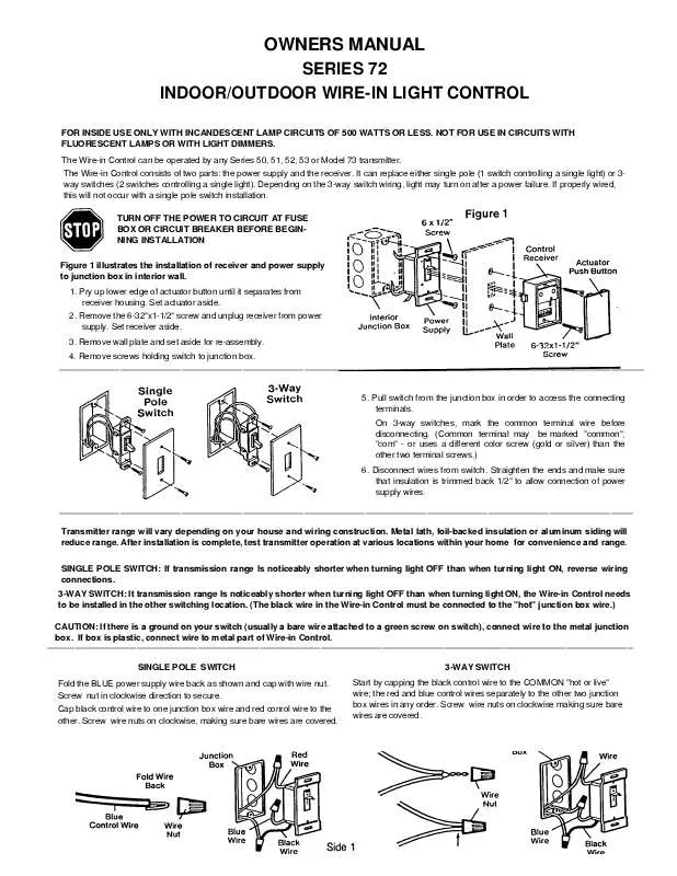 Mode d'emploi LIFT-MASTER 72LM