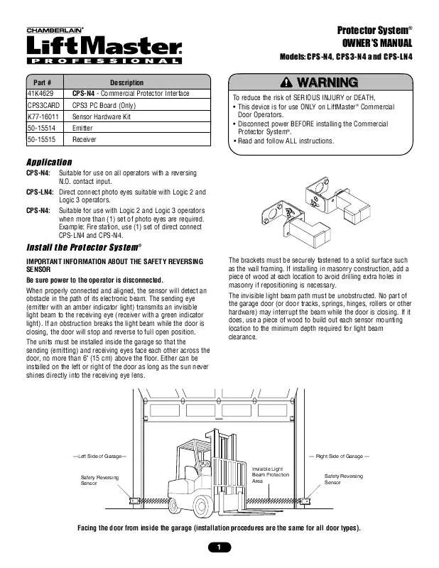 Mode d'emploi LIFT-MASTER CPS-04-01