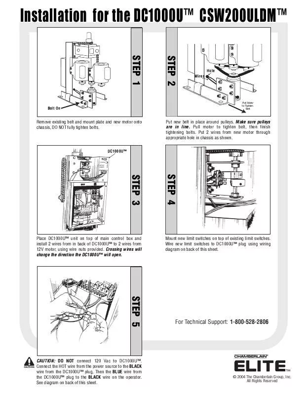 Mode d'emploi LIFT-MASTER CSW200ULDM