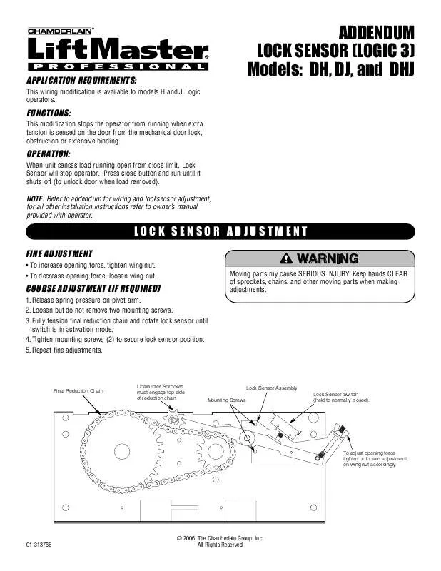 Mode d'emploi LIFT-MASTER DH