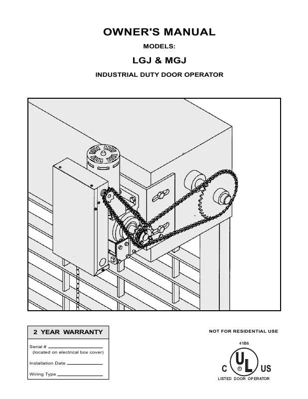 Mode d'emploi LIFT-MASTER LGJ