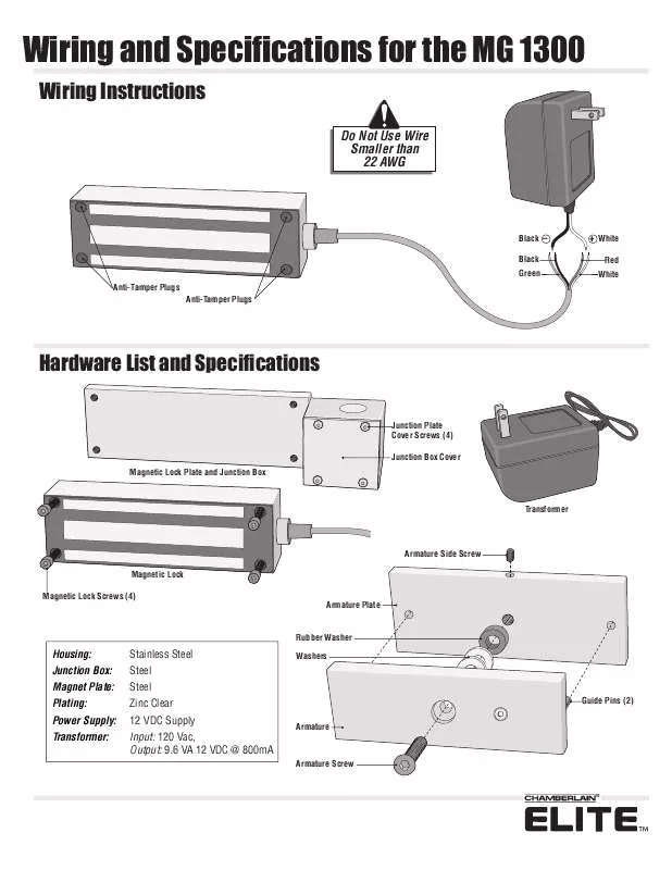 Mode d'emploi LIFT-MASTER MG1300