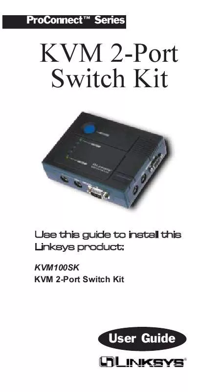 Mode d'emploi LINKSYS KVM100SK