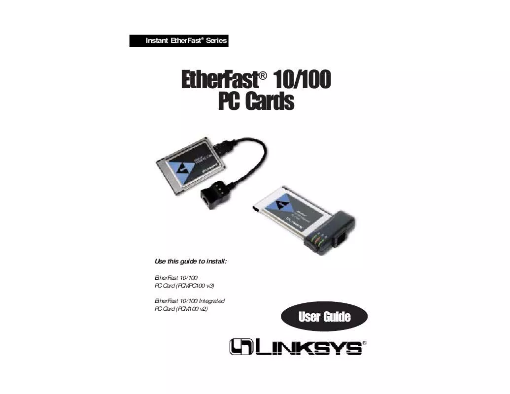 Mode d'emploi LINKSYS PCMPC100