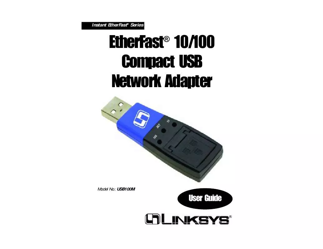 Mode d'emploi LINKSYS USB100M