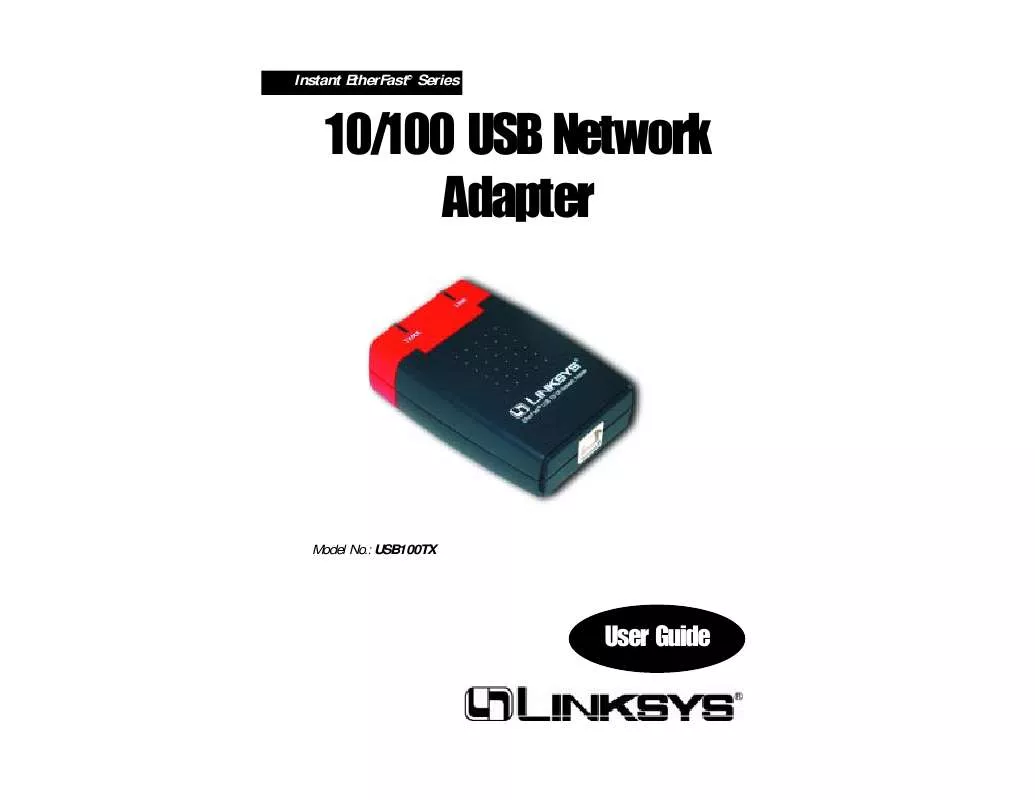 Mode d'emploi LINKSYS USB100TX