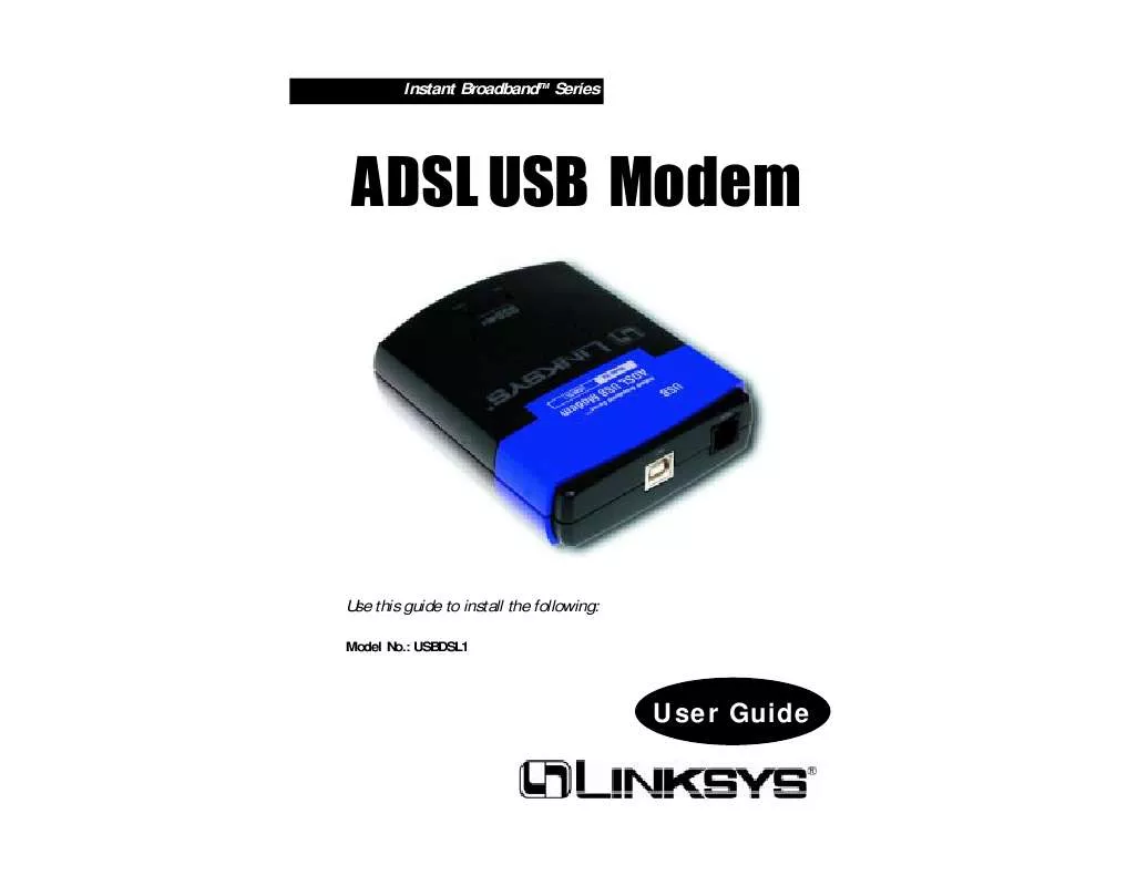 Mode d'emploi LINKSYS USBDSL1