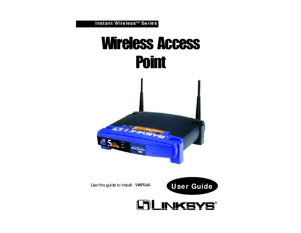 Mode d'emploi LINKSYS WAP54A