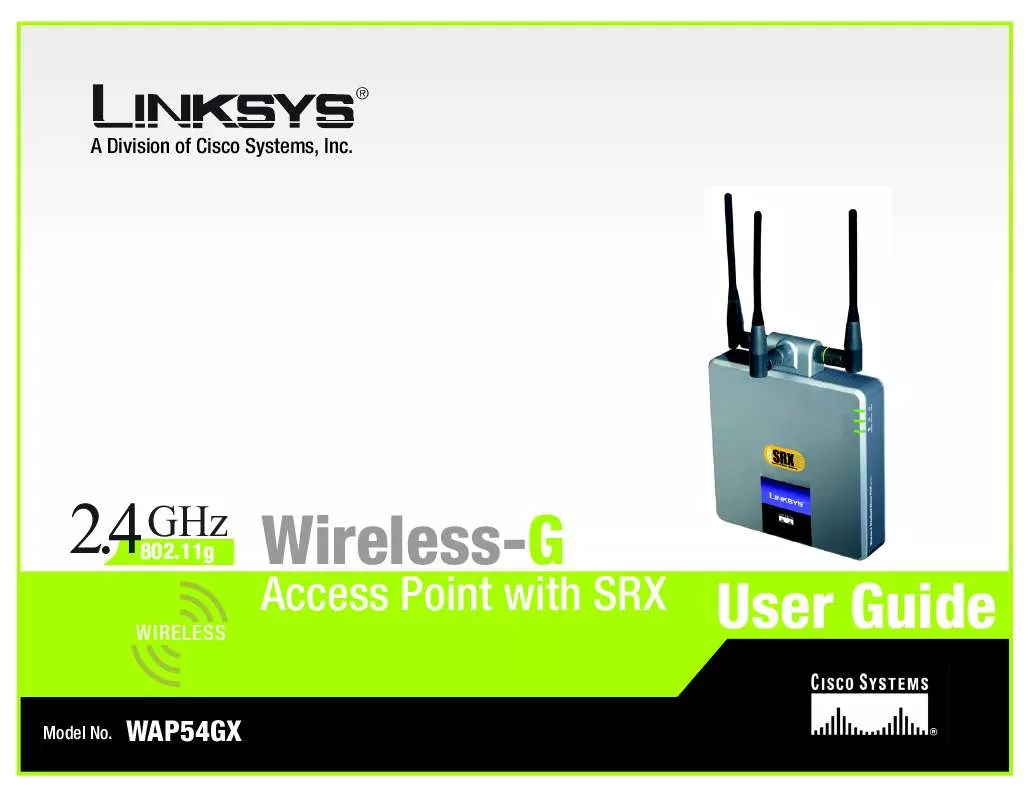 Mode d'emploi LINKSYS WAP54GX