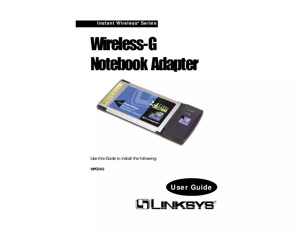 Mode d'emploi LINKSYS WPC54G