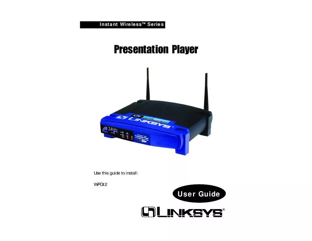 Mode d'emploi LINKSYS WPG12