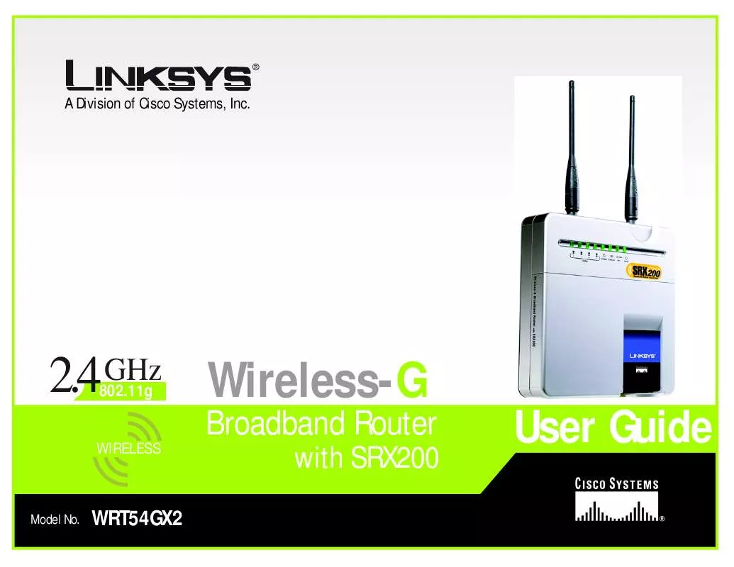 Mode d'emploi LINKSYS WRT54GX2