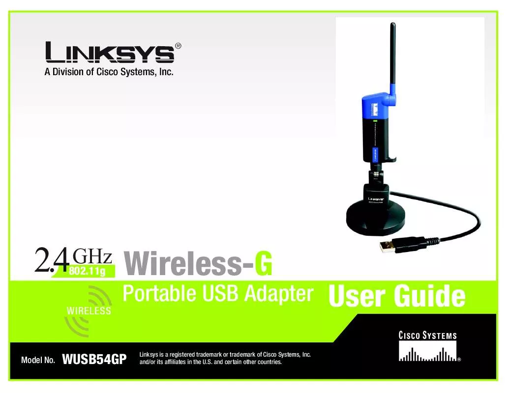 Mode d'emploi LINKSYS WUSB54GP