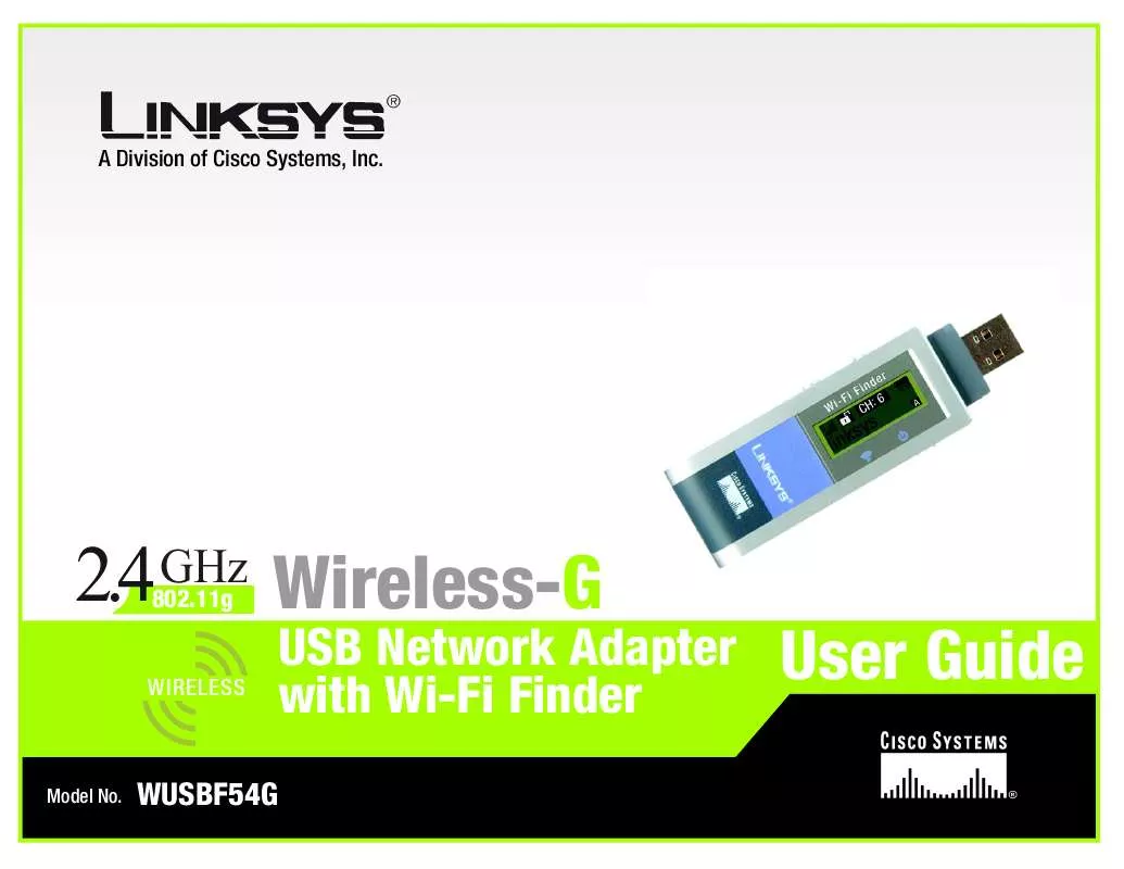 Mode d'emploi LINKSYS WUSBF54G